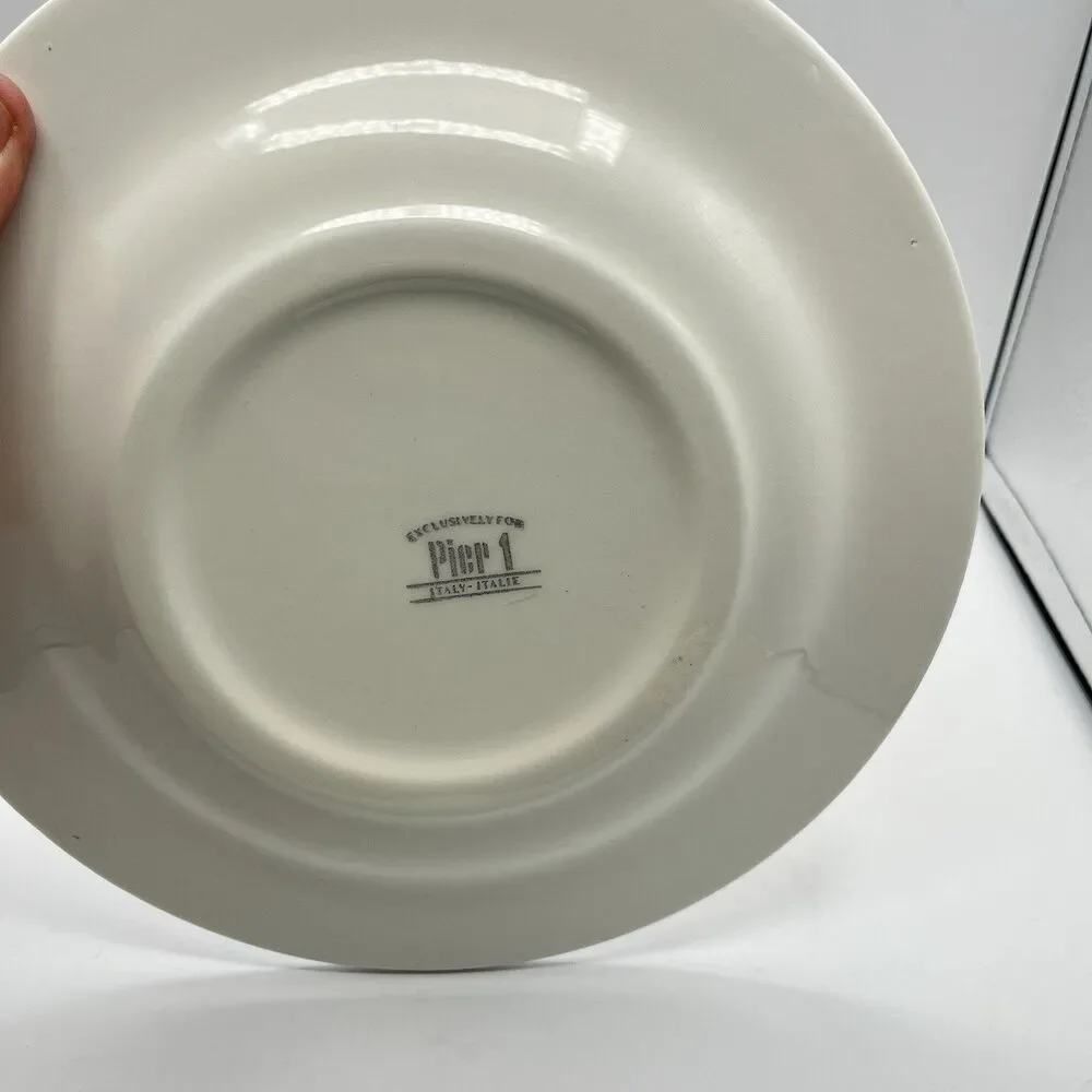 Pier 1 Italy Fruit Dinner Plate 10.5” Pear Apples Grapes Cherries -Discontinued